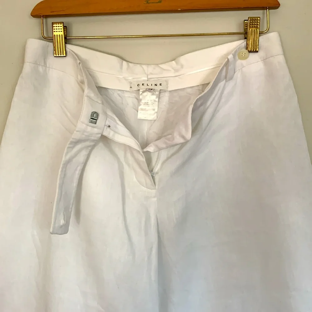 Celine Wide Leg White Pants - Picture 6 of 10